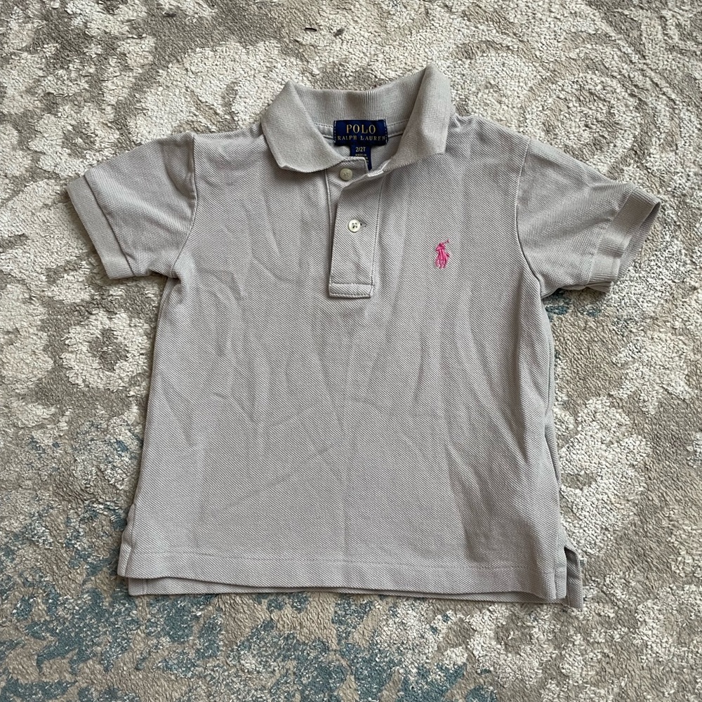 Gray Polo Shirt with Pink Pony - EVERYTHING $5!
